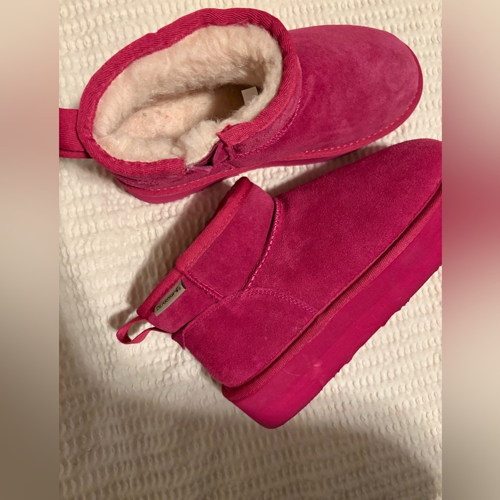 BearPaw Pink and Cream Boots